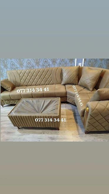 Divan və masa dəstləri: Mövzu: Künc divan dəsti – klassik dizayn, kapitone işləmə - Model: L — 2