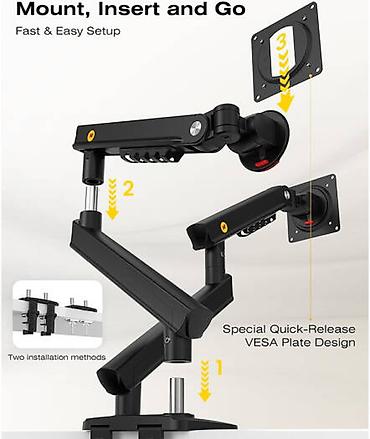 monitor arm: Monitor ARM NB Ergonomic A5C Dual - iki monitor üçün nəzərdə tutulmuş — 7