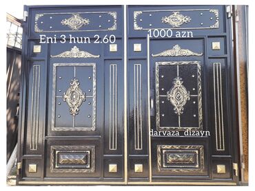 Həyət darvazaları: Olculeri ve qiymetleri sekilde yazilib baki daxili catdirilma — 2