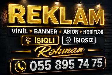 eğlence iş ilanları: Rəhman Reklam & Dizayn – peşəkar çap və reklam həlləri Xidmətlər — 1