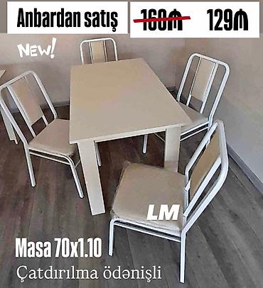 masa desti islenmis: - Anbardan satış - Yeni Ağ rəngdə yemək/qonaq otağı dəsti: - — 1