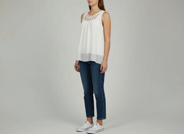 bluzka z kwadratowym dekoltem stradivarius: Women's blouse, size S