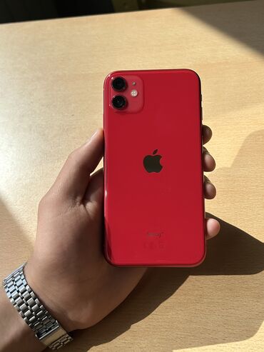 Apple iPhone: IPhone 11, 128 GB, Qırmızı, Simsiz şarj, Face ID, Sənədlərlə