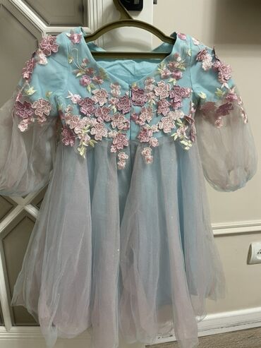 Платья: Детское платье, цвет - Синий, Б/у — 2