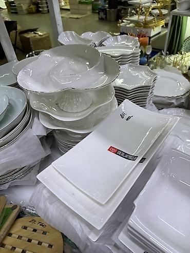 dish sets: Набор столовой посуды из белого фарфора/керамики - Разнообразие форм — 3