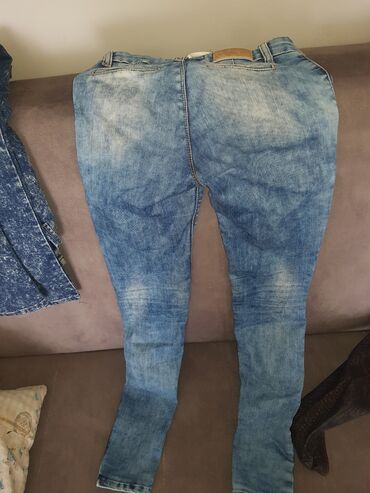 štofane pantalone: Jeans, Regular rise, Skinny