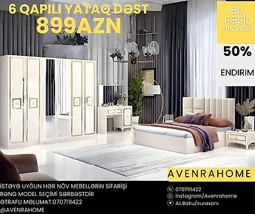 6 qapılı yataq dəsti – mövsüm boyu 50% endirimlə 899 AZN Tərkibi: - at lalafo.az 6 qapılı yataq dəsti – mövsüm boyu 50% endirimlə 899 AZN Tərkibi: -