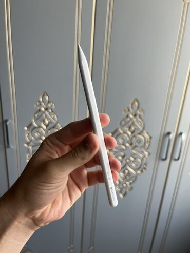 telefon üçün qələm: Ağ rəngli Apple Pencil. Bu cihaz, rəqəmsal sənət, qeydlər götürmək və