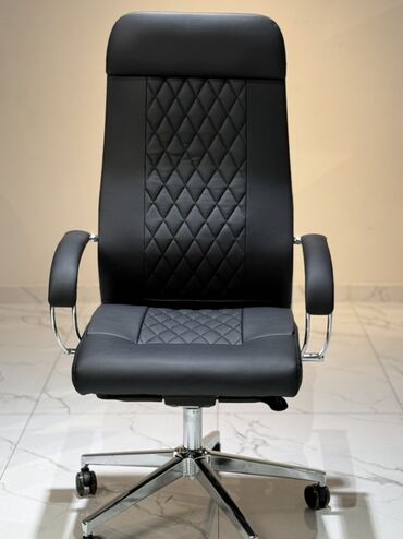 Офисные кресла: Офисное кресло, Новый, С колесиками, цвет - Черный, Экокожа, Бесплатная доставка — 9