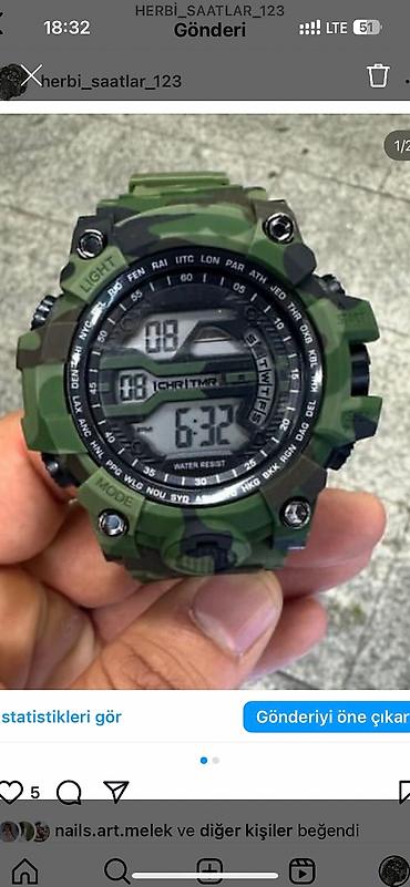 Qol saatları: Yeni, Qol saatı, Casio, rəng - Yaşıl — 12