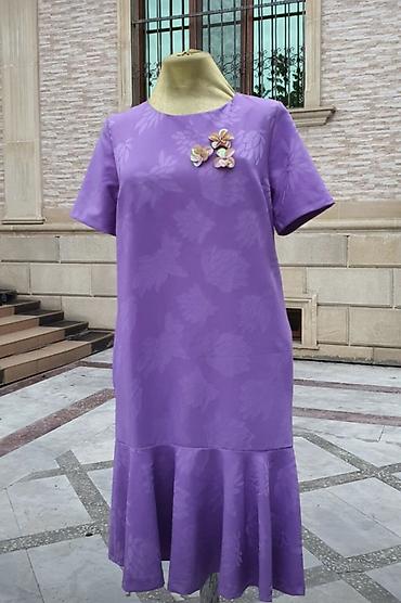 Личные вещи: Bənövşəyi rəngdə zərif qadın donu - Model: A-kəsim, qısaqollu — 1