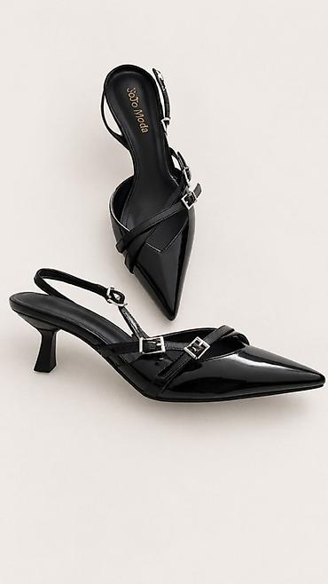 meta eynək: Qadın ayaqqabısı – laklı qara slingback nasoslar - Brend: SoJo Moda — 1