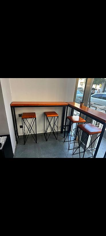 Restoran mebeli: Kofeshoplar ucun masa ve stullar temiz taxtadan . 400 azn 2 masa + — 1