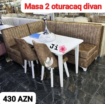 Çarpayılar: Künc divan və masa desti yeni mətbəx mebeli reng seçimi var