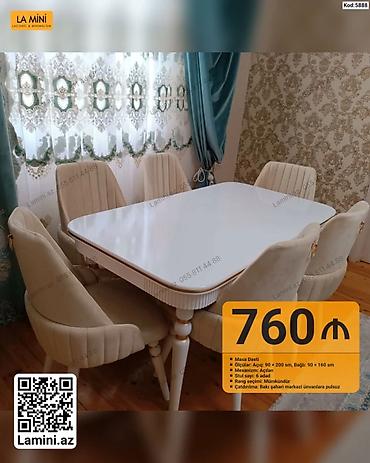 Ev və bağ: Masa Dəsti – La Mini - Model: Kod 5888 - Komplekt: Masa + 6 ədəd stul — 1