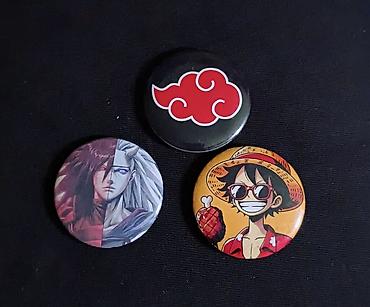 Broşlar: Anime temalı nişan/beyç seti - Dəst: 3 ədəd dairəvi - Dizaynlar: - — 1