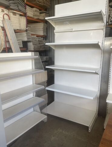 Dönər aparatları: Mağaza vitrin rəfləri – metal karkaslı, modul tipli - Rəng: ağ toz