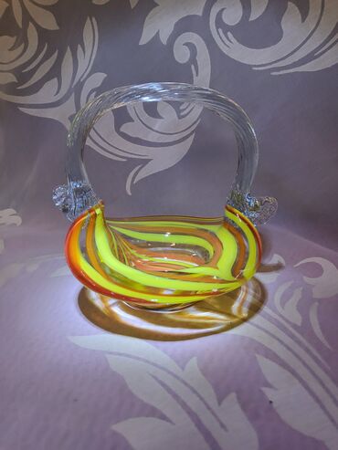 Činije: Murano nova korpa,rucni rad 70te. Murano korpa,duvano staklo,sve na — 4