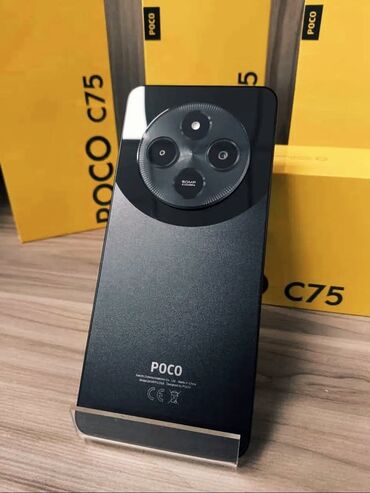 telfolar: Poco C75, 256 GB, rəng - Qara, Zəmanət, Sensor, Barmaq izi