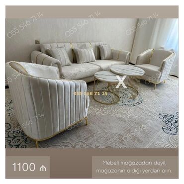 Masa və oturacaq dəstləri: Yeni, Divan, 2 kreslo