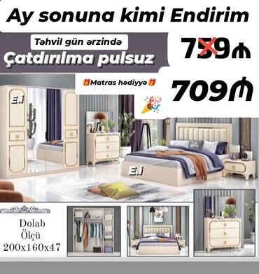 Masa və oturacaq dəstləri: *Yataq dəsti / Yataq otağı mebeli 709 AZN 💥* ✔️Rəng seçimi var ✔️