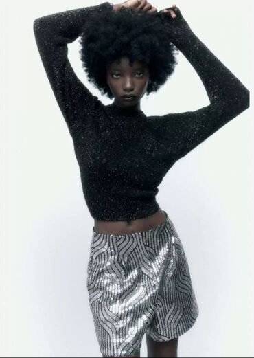 qadın koynekleri: Şort, Zara, S, rəng - Gümüşü