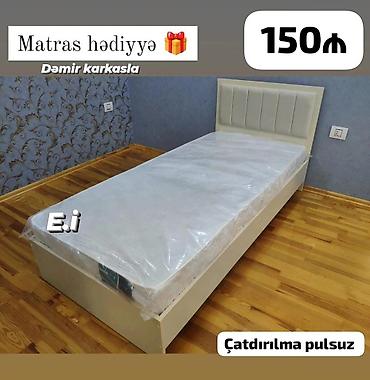 Çarpayılar: Tək nəfərlik çarpayı – 150₼ - Ölçü: 200x90 - Dəmir karkasla - Başlıq — 6