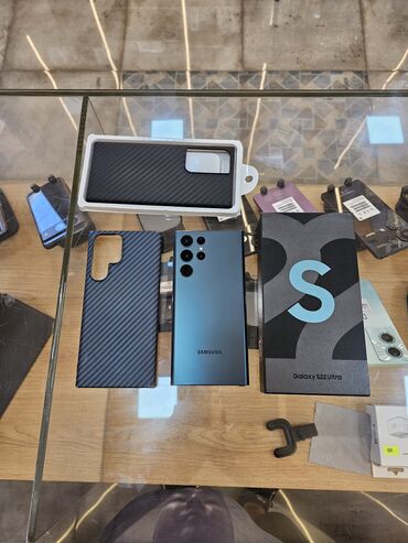 самсунг flip 3: Samsung Galaxy S22 Ultra, Колдонулган, 256 ГБ, түсү - Жашыл, 2 SIM, eSIM