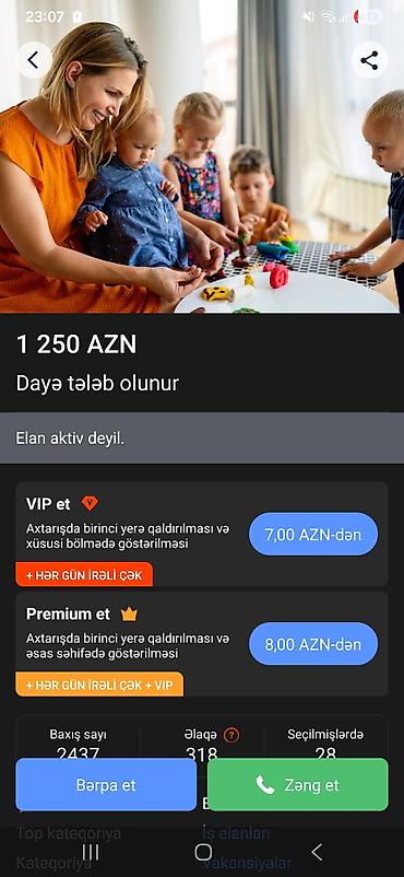 Xidmət: Peşəkar dayə Məzmun: - Yeni doğulmuşdan məktəbəqədər yaşa