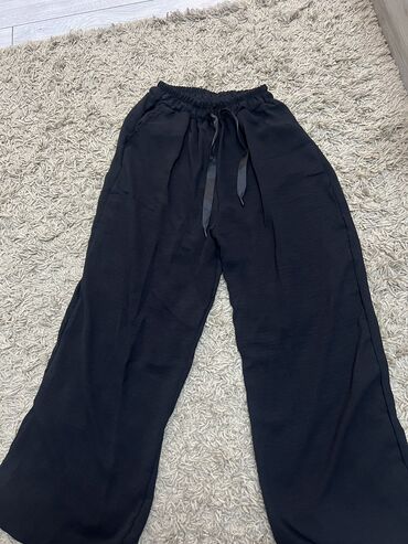 классика штаны: Повседневные брюки, Широкие, Высокая талия, Лето, M (EU 38)