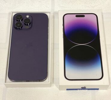 Apple iPhone: IPhone 14 Pro Max, Б/у, 512 ГБ, Deep Purple, Защитное стекло, Чехол, Коробка, 86 %