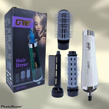 Уход за волосами: Фен Расческа 4в1 GW-6553 удобный и компактный, с 3 насадками в