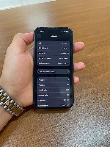 ayfon 13 pro ikinci el: IPhone 15, 128 GB, Black Titanium, Simsiz şarj — 3