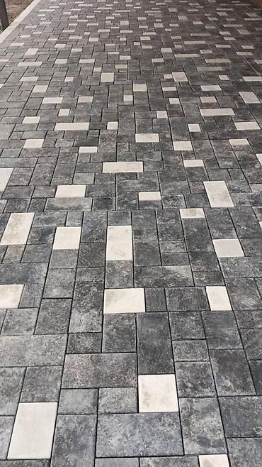 Тротуарная плитка: Тротуарная плитка “Серый микс” с контрастными вставками - Тип — 2