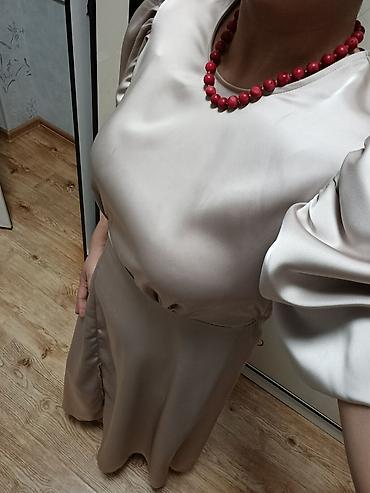 Вечерние платья: Вечернее платье, Длинная модель, Атлас, С рукавами, С пайетками — 1