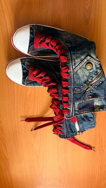 cins walvar: Denim materialdan hündür boğaz idman ayaqqabısı (snikers) – unikal — 1