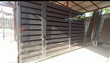 Распашные ворота: Металлические уличные ворота современного дизайна - Материал — 19