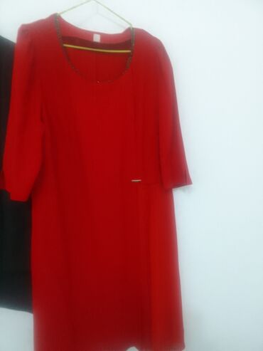 красный платье: Повседневное платье, Made in KG, Лето, Шелк