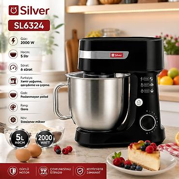 mikserler: №: 10027 Məhsulun adı: Mikser Silver SL-6324, stasionar, 2000 Vt, 6 — 1
