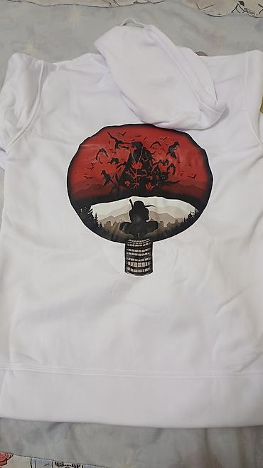 полар: Толстовка с капюшоном Naruto — белая, унисекс. Особенности: - Принт — 4