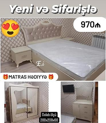 komod güzgü: Yataq otağı dəsti – Yeni və sifarişlə Qiymət: 970 ₼ Hədiyyə: Matras — 1