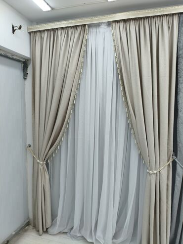 Шторы и занавески: Комплект штор, Велюр, С тюлем в комплекте, Готовое изделие, Для спальни — 26