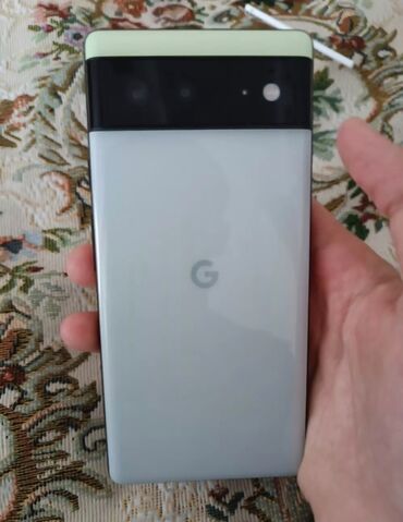 телефон хуавей: Google Pixel 6, Колдонулган, 128 ГБ, түсү - Саргыч боз, 1 SIM