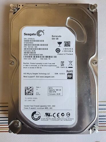 kreditle komputer: Xarici Sərt disk (HDD) Seagate, 512 GB, 7200 RPM, 3.5", İşlənmiş