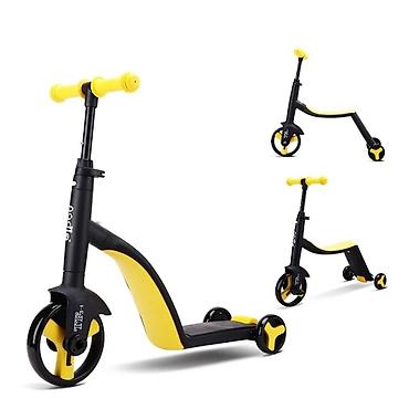 scooter uşaq ucun: 3 fərqli formada işlədilən uşaq scooteri. Təkərlərin sayı: 3 — 7