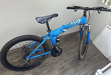 velosipet mtb: Tam asqılı dağ velosipedi – Safit/Salcano tipli, mavi rəng. Texniki — 4