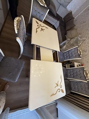 kontakt home mebel stol stul: Klassik üslubda yemək masası və 6 ədəd stul dəsti. Masa: - — 3
