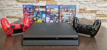 PS4 (Sony Playstation 4): PlayStation 4 slim 500 gb -2 orijinal pult -4 disk Salam. təcili — 8