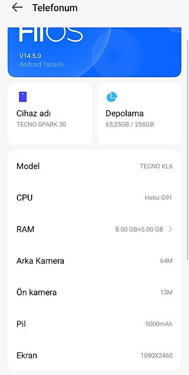 Tecno: Tecno Spark, 256 GB, rəng - Qara — 9