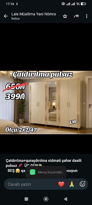 *Çatdırılma+quraşdırılma xidməti şəhər daxili pulsuz* 📌 *ÜÇ GÜN🥳*